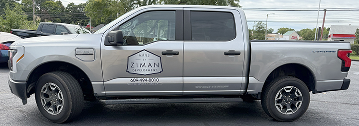 Ziman Development truck fleet graphics in Harvey Cedars New Jersey